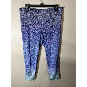 Vineyard Vines Performance Blue Ombre Monstera Leaf Leggings  Womens Size Large